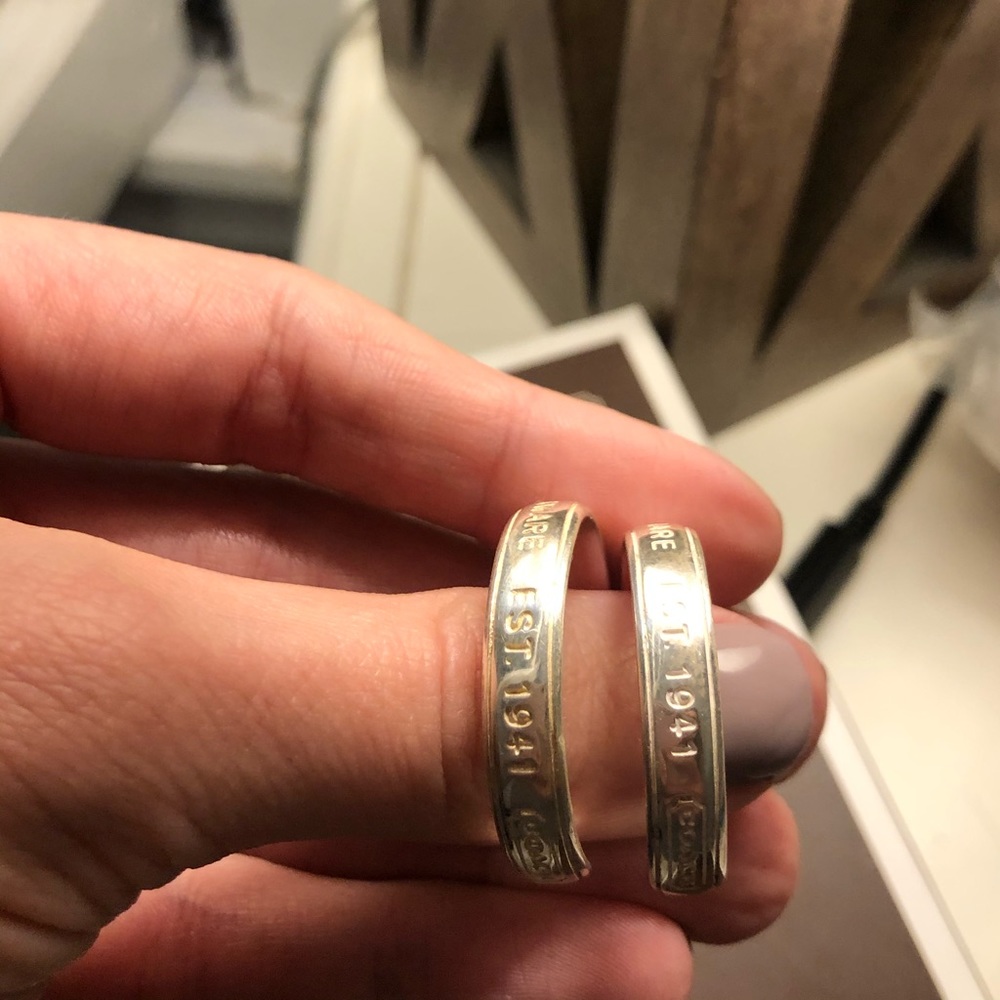 🔥Coach🔥 Silver Hoop Earrings - Picture 5 of 8